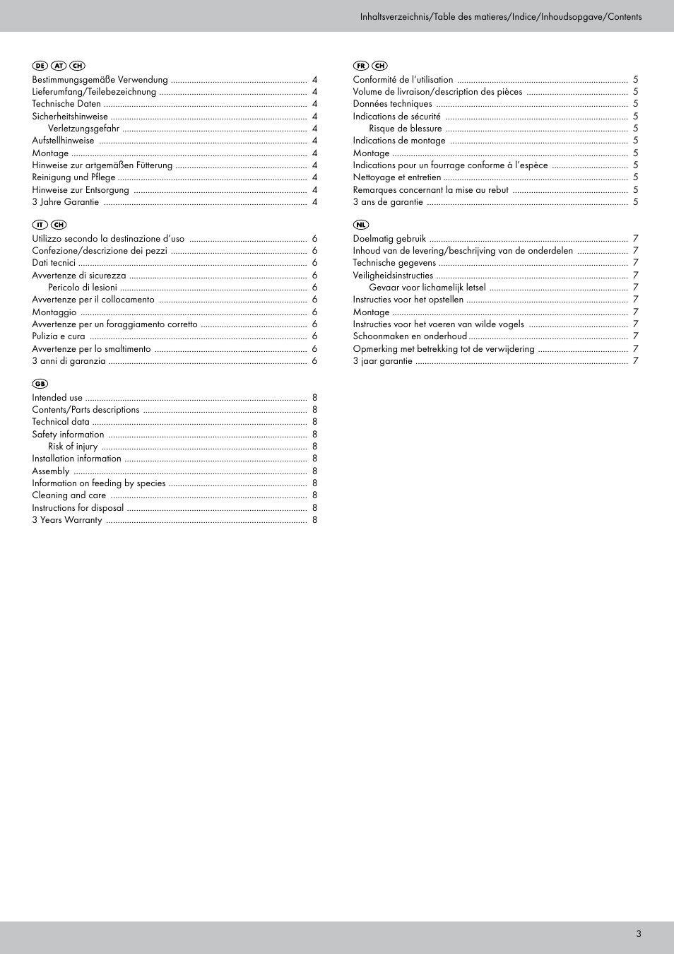 Zoofari Bird Feeder User Manual | Page 3 / 12