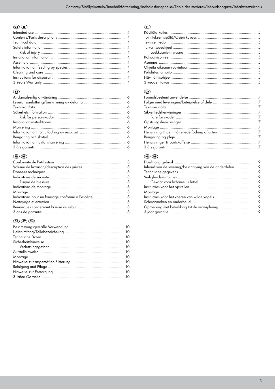 Zoofari Bird Feeder User Manual | Page 3 / 12