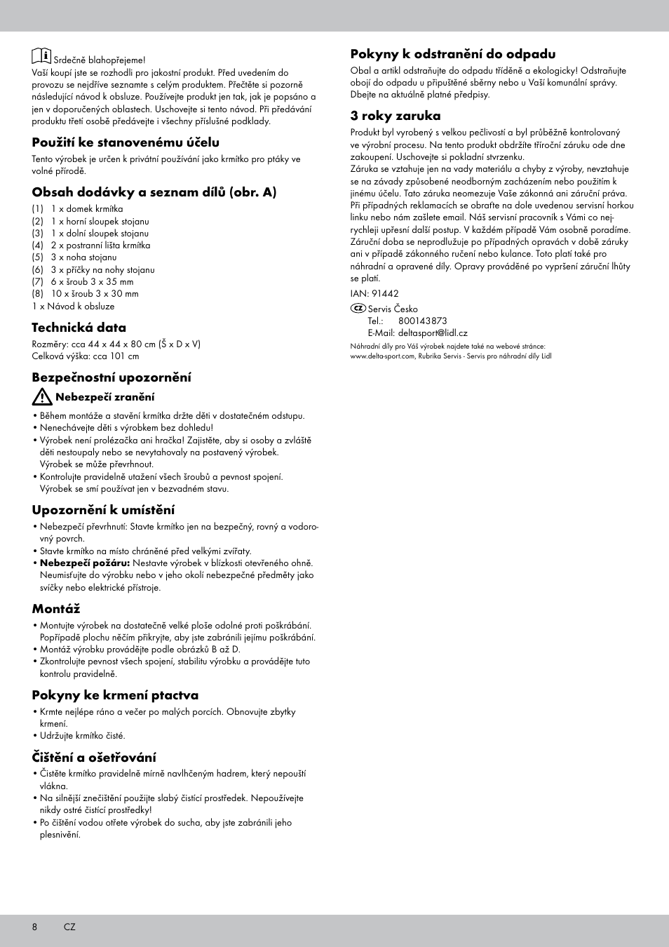 Zoofari Bird Feeder User Manual | Page 8 / 12