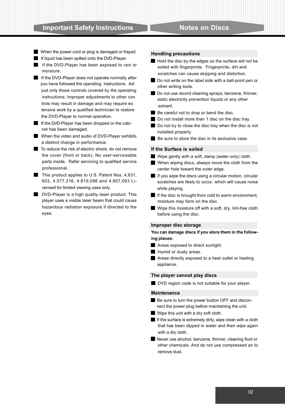 Important safety instructions | Dolby Laboratories S99 User Manual | Page 5 / 22