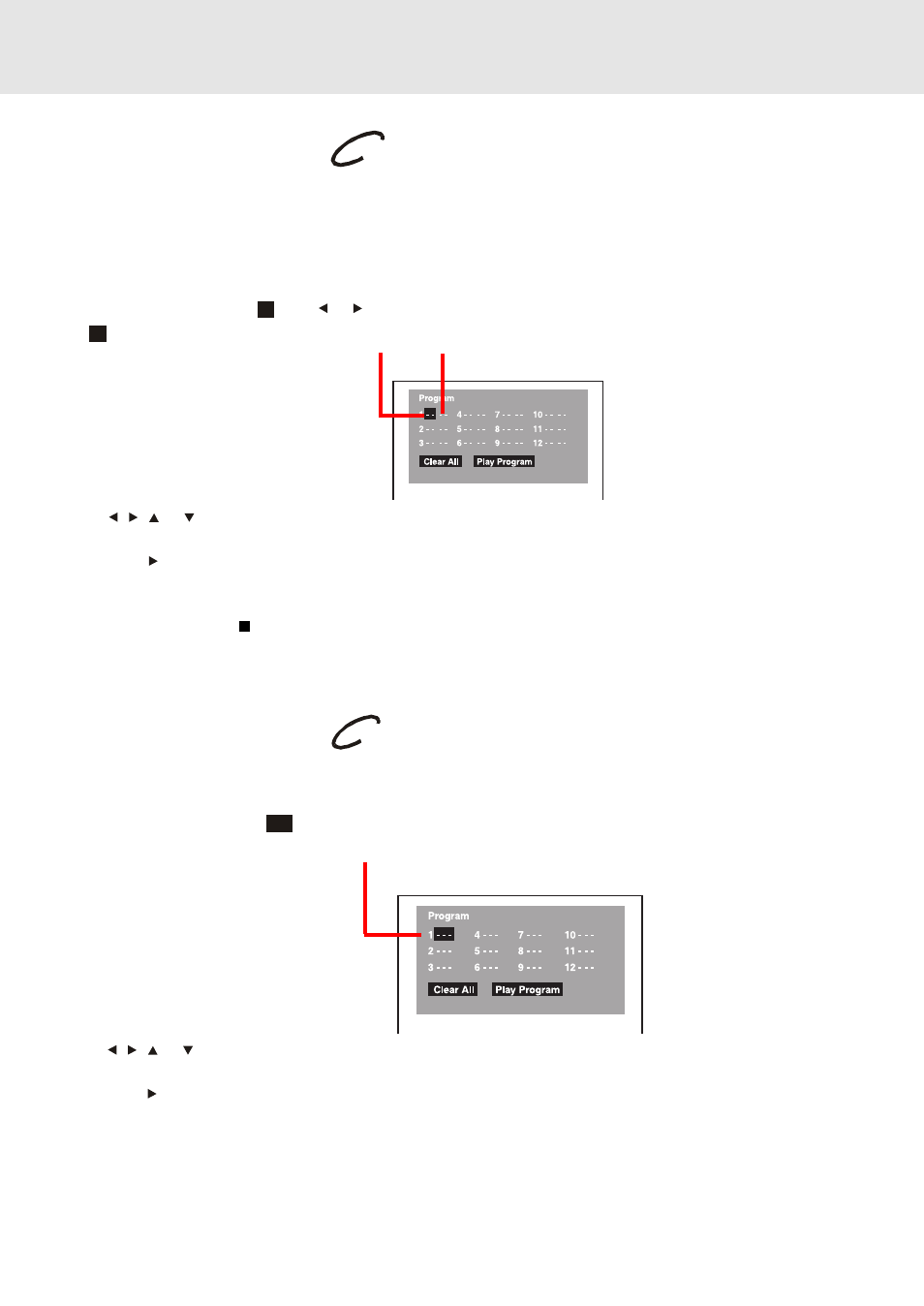 Title / chapter programmed playback, Track programmed playback | Dolby Laboratories STS75E User Manual | Page 24 / 38