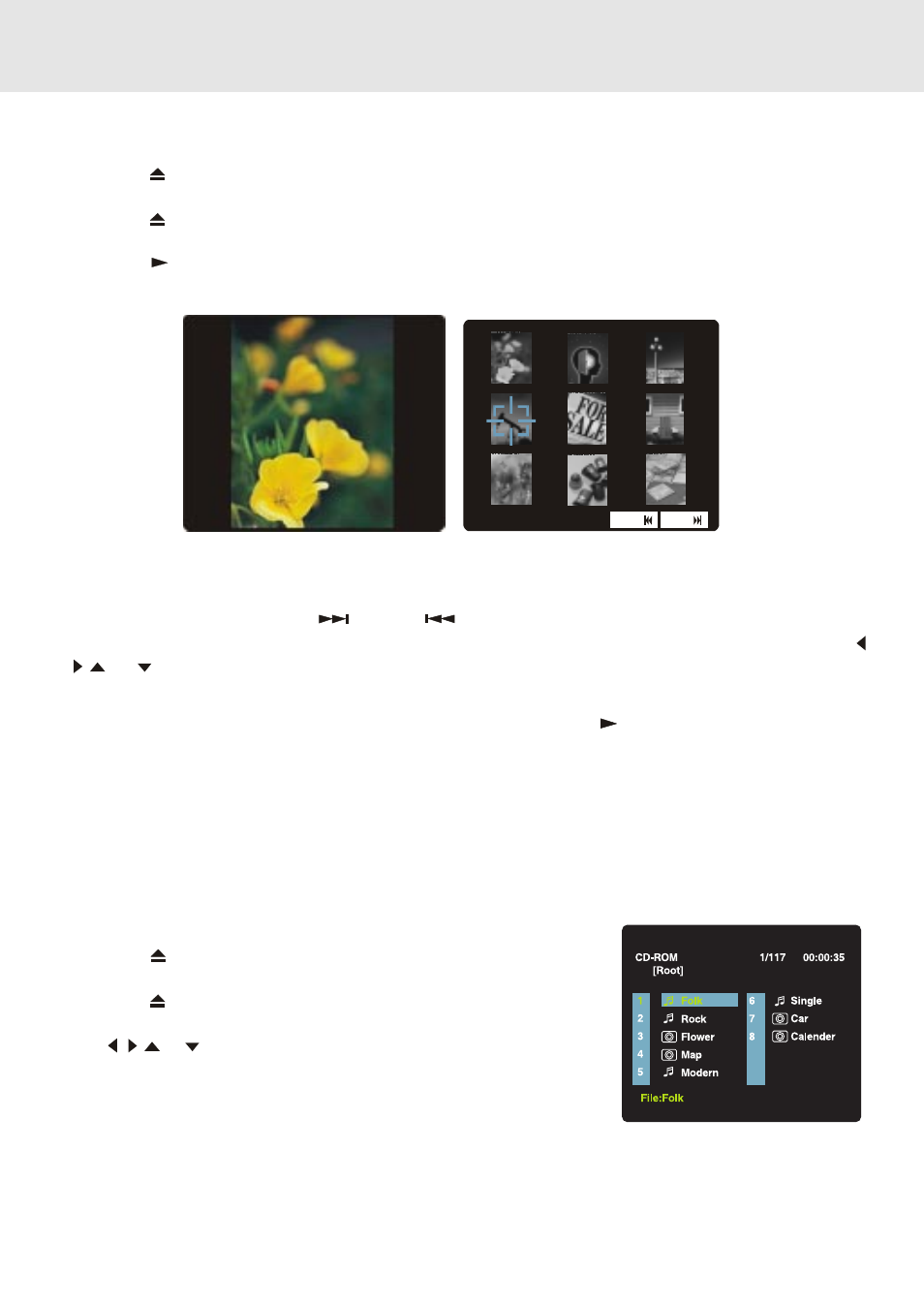 Playing mp3 and picture file disc, Playing a picture file disc, Playing a mp3/picture file disc | Dolby Laboratories STS75E User Manual | Page 27 / 38