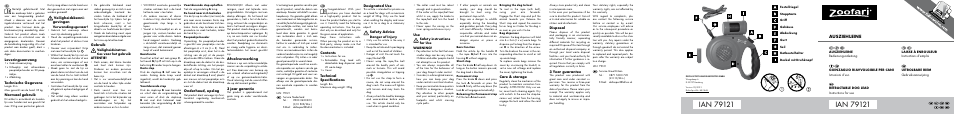Zoofari Retractable Dog Lead User Manual | 2 pages