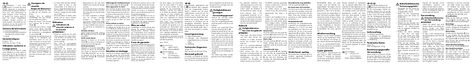 Entretien et stockage, Mise au rebut, 3 ans de garantie | Contenu de la livraison, Caractéristiques, Utilisation conforme à l’usage prévu, Utilisation, Onderhoud, opslag, Afvalverwerking, 3 jaar garantie | Zoofari Retractable Dog Lead User Manual | Page 2 / 2