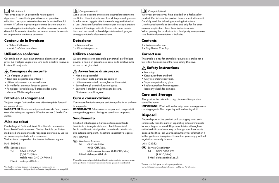 Zoofari Dog Dental Care Toy User Manual | Page 2 / 2