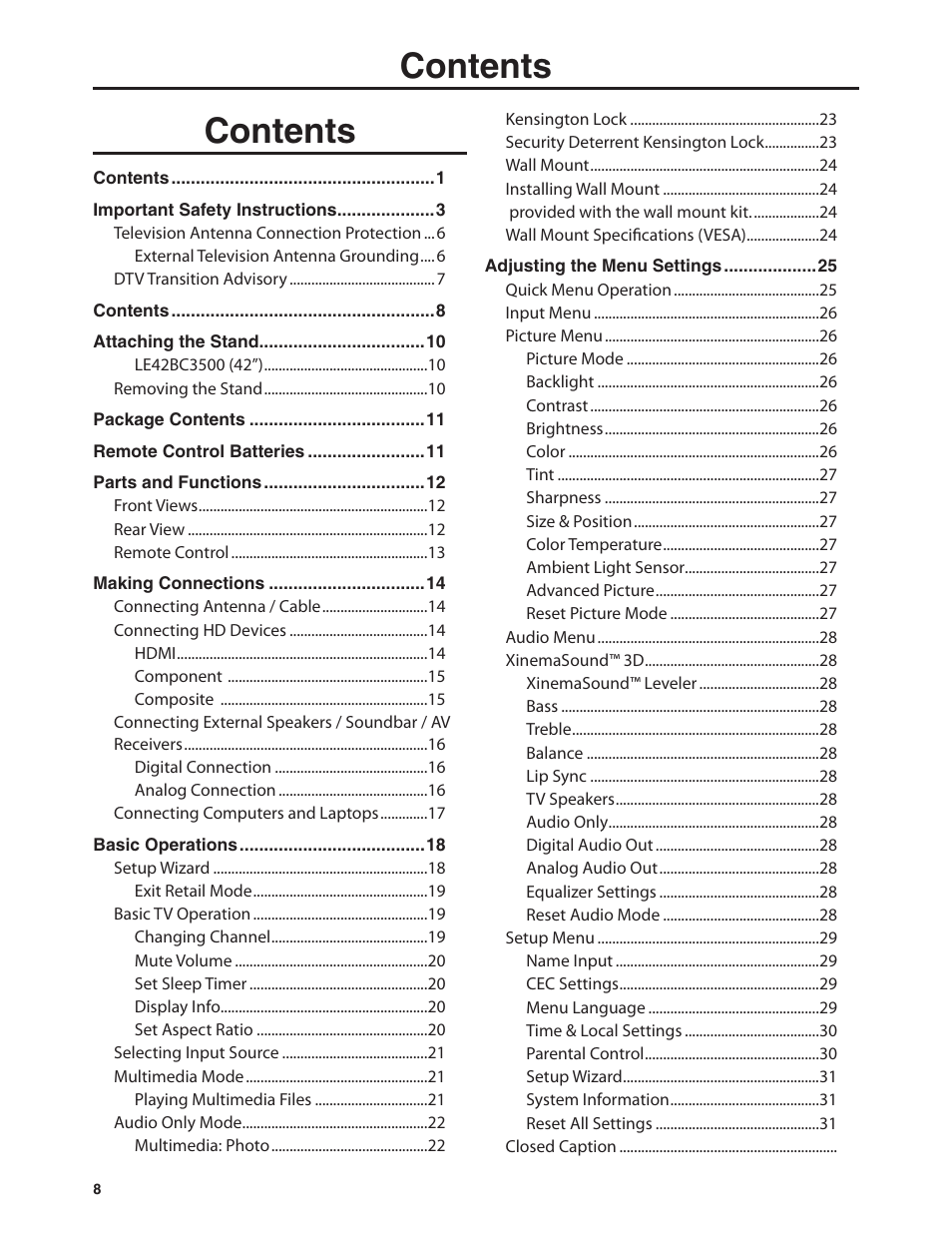 Dolby Laboratories JLE42BC3500 User Manual | Page 10 / 46