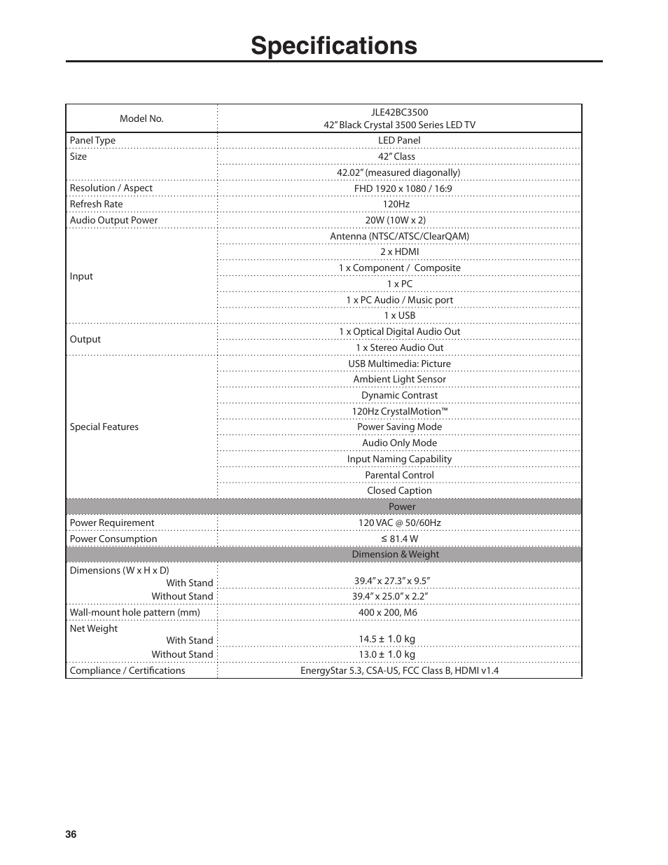 5rgekſecvkqpu | Dolby Laboratories JLE42BC3500 User Manual | Page 38 / 46
