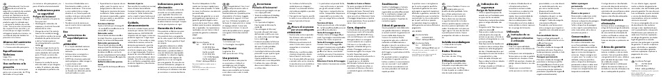 Alcance del suministro, Especificaciones téchnicas, Uso conforme a lo prescrito | Indicaciones para su seguridad, Cuidado, almacenamiento, Indicaciones para la eliminación, Garantía de 3 años, Incluído na embalagem, Dados técnicos, Utilização correcta | Zoofari Retractable Dog Lead User Manual | Page 2 / 2
