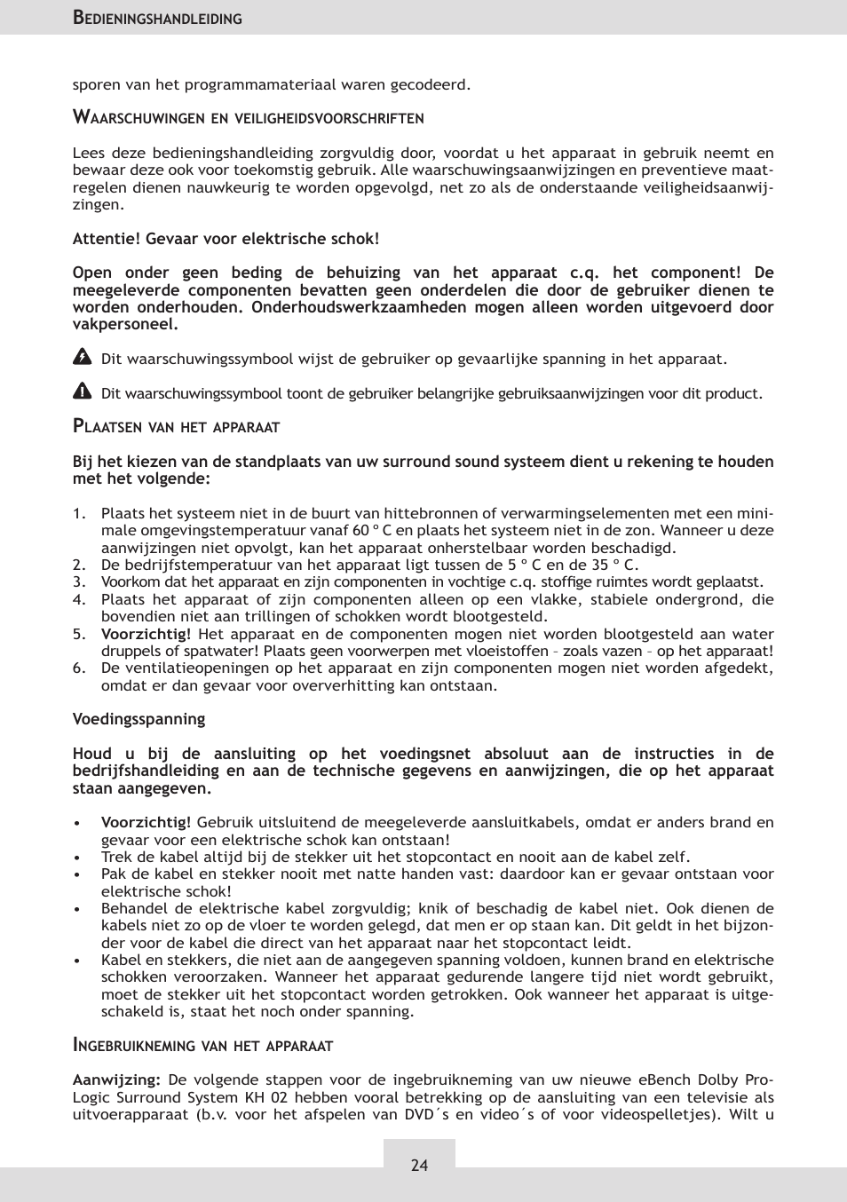Dolby Laboratories KH 02 User Manual | Page 24 / 100