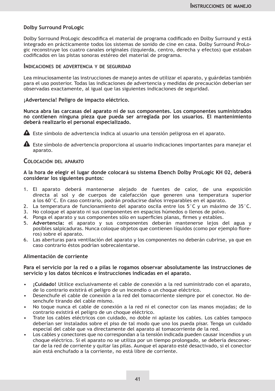 Dolby Laboratories KH 02 User Manual | Page 41 / 100