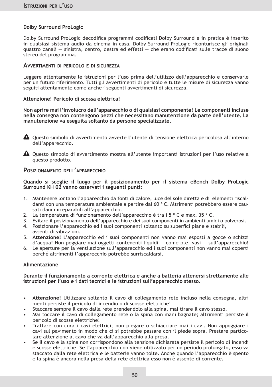 Dolby Laboratories KH 02 User Manual | Page 50 / 100