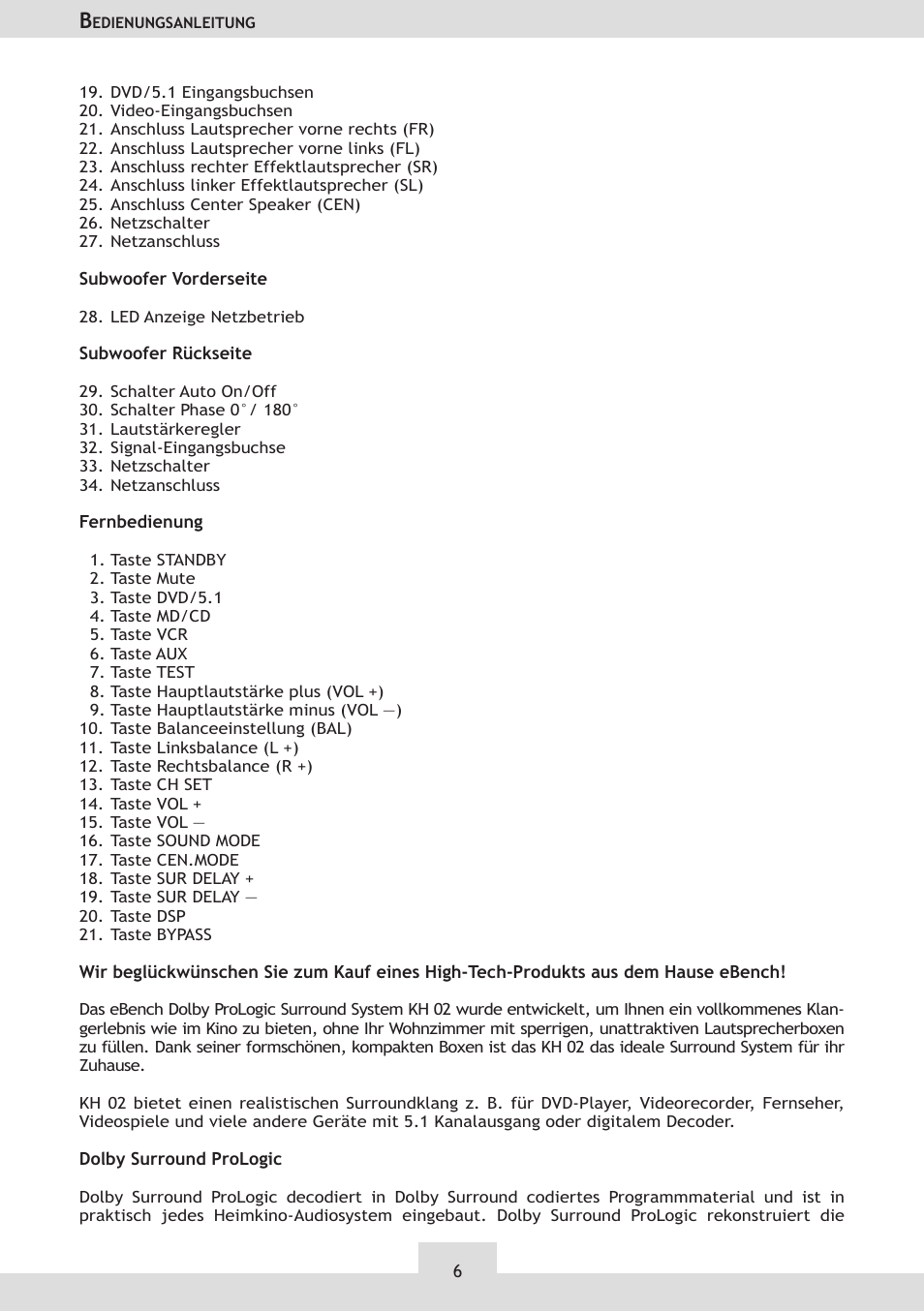 Dolby Laboratories KH 02 User Manual | Page 6 / 100