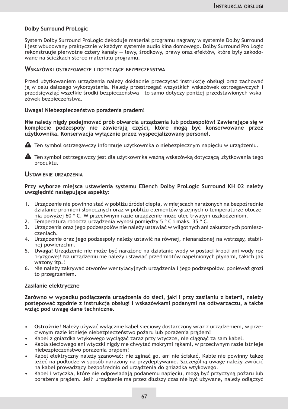 Dolby Laboratories KH 02 User Manual | Page 67 / 100