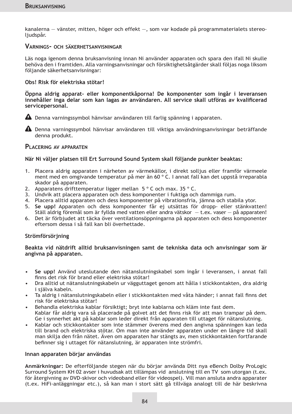 Dolby Laboratories KH 02 User Manual | Page 84 / 100