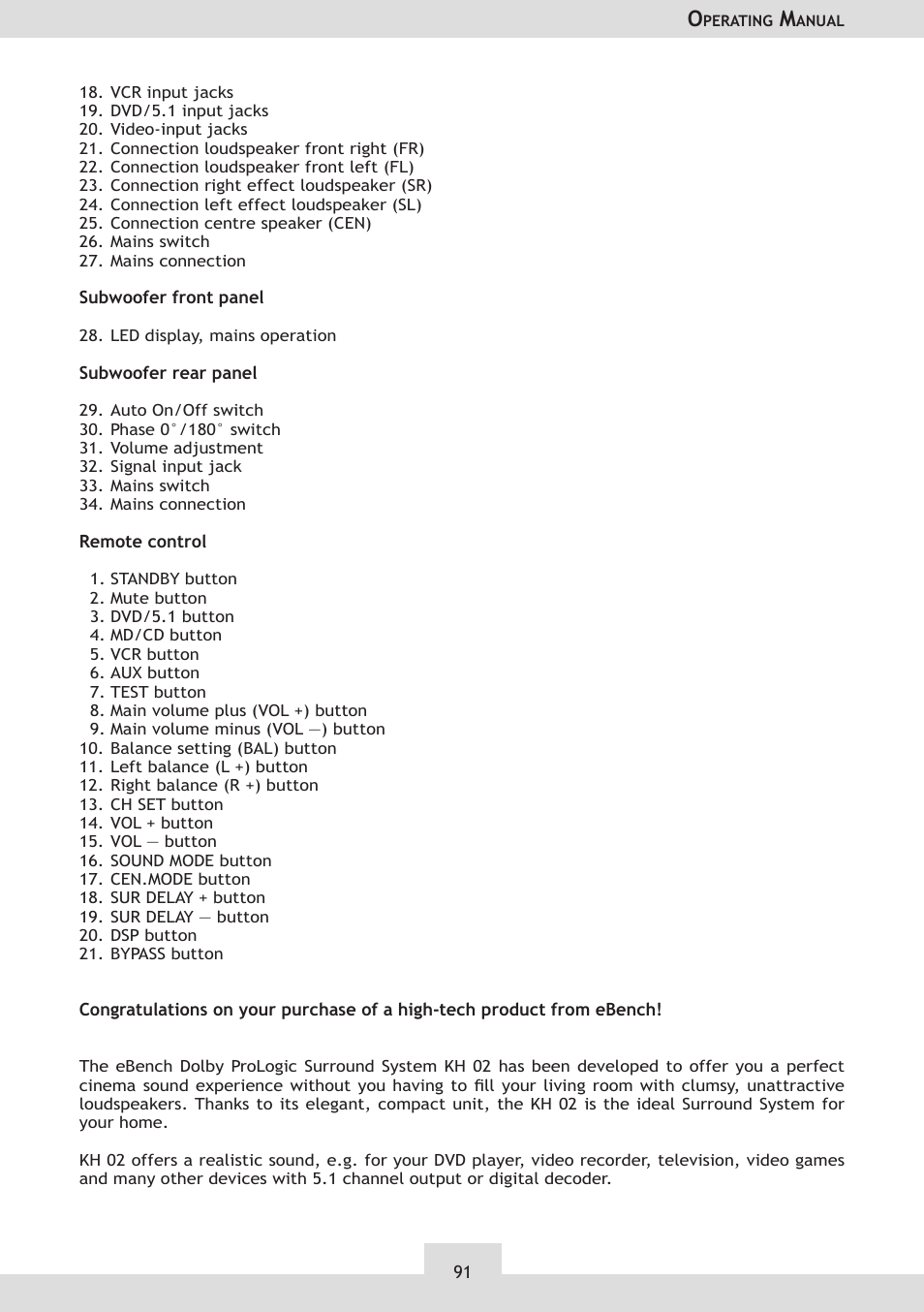 Dolby Laboratories KH 02 User Manual | Page 91 / 100