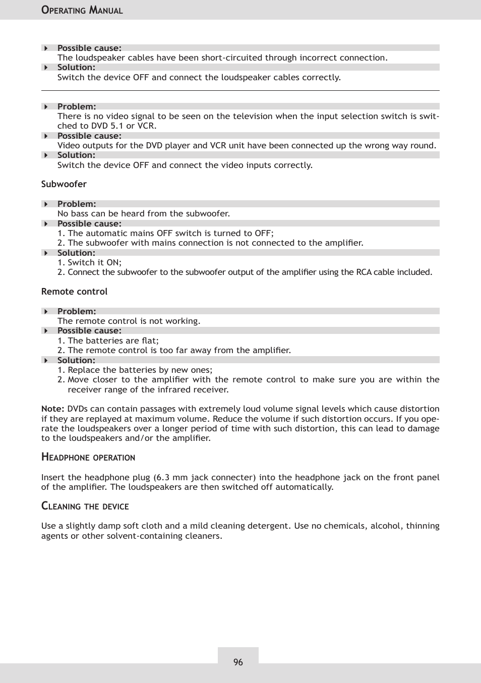 Dolby Laboratories KH 02 User Manual | Page 96 / 100