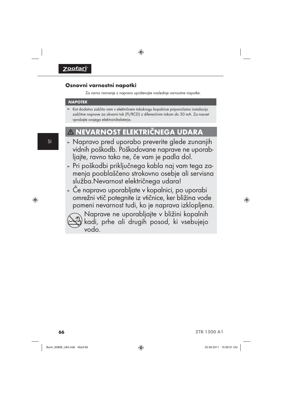 Zoofari Electric Pet Hairdryer ZTB 1500 A1 User Manual | Page 68 / 122