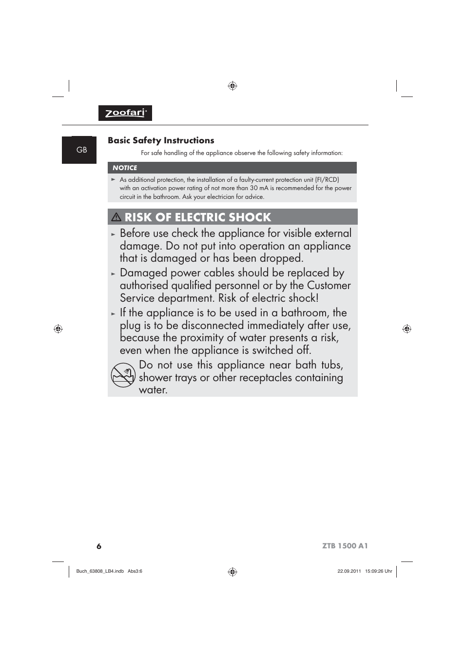 Zoofari Electric Pet Hairdryer ZTB 1500 A1 User Manual | Page 8 / 122