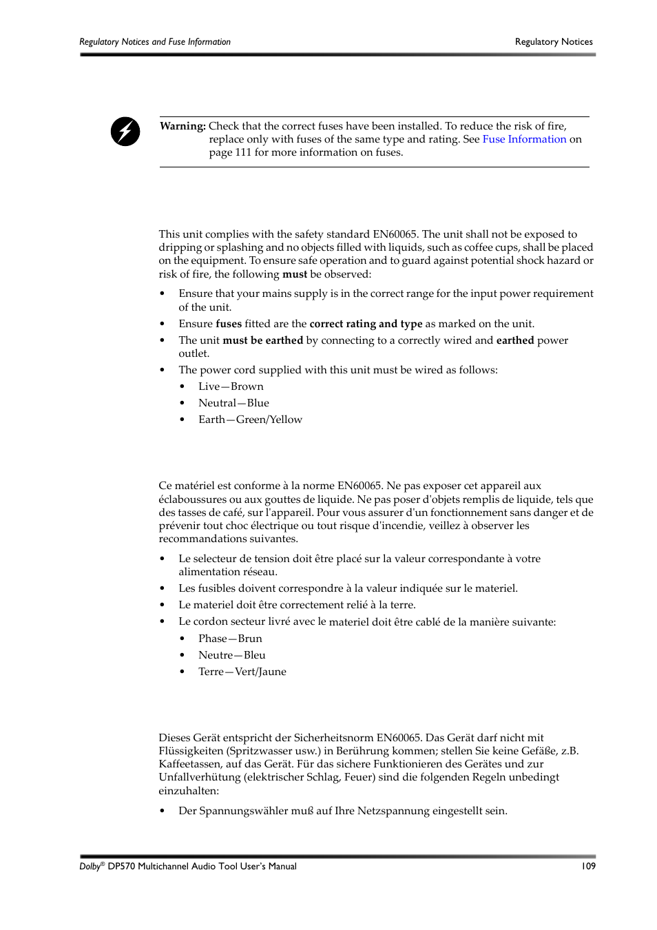 Dolby Laboratories DP570 User Manual | Page 121 / 127