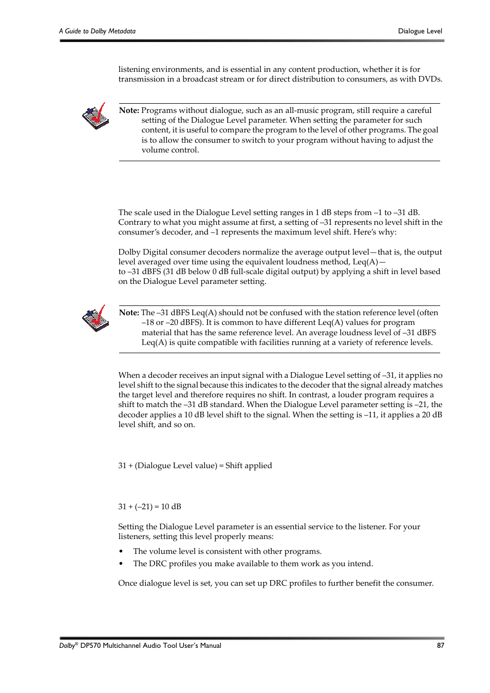 Dolby Laboratories DP570 User Manual | Page 99 / 127