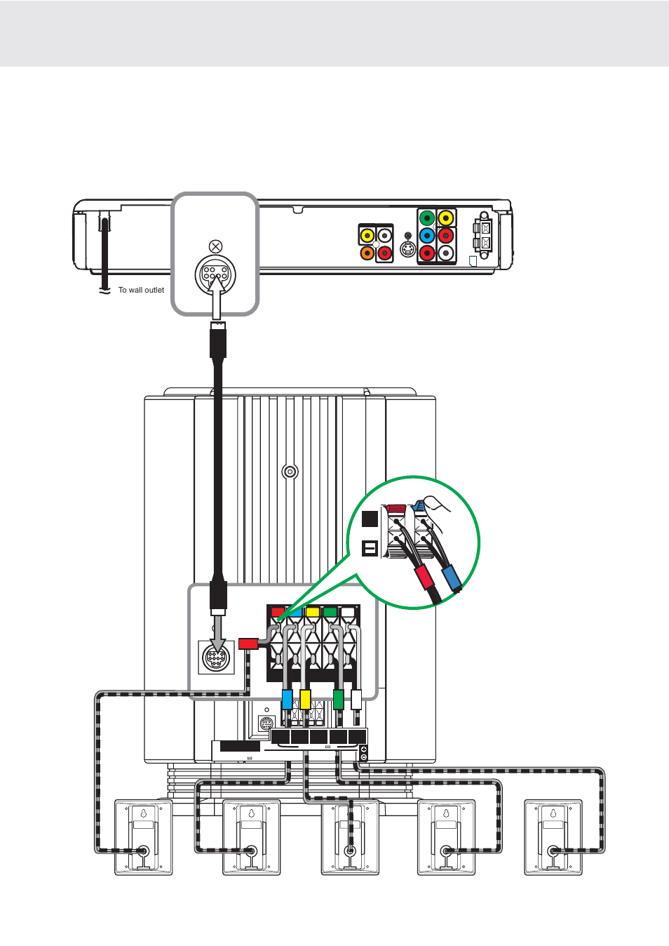 Setup, D. connecting the speakers & subwoofer, E - 13 | Continued to next page), Subwoofer audio out 5.1 ch | Dolby Laboratories DVD Micro Theater System User Manual | Page 14 / 40