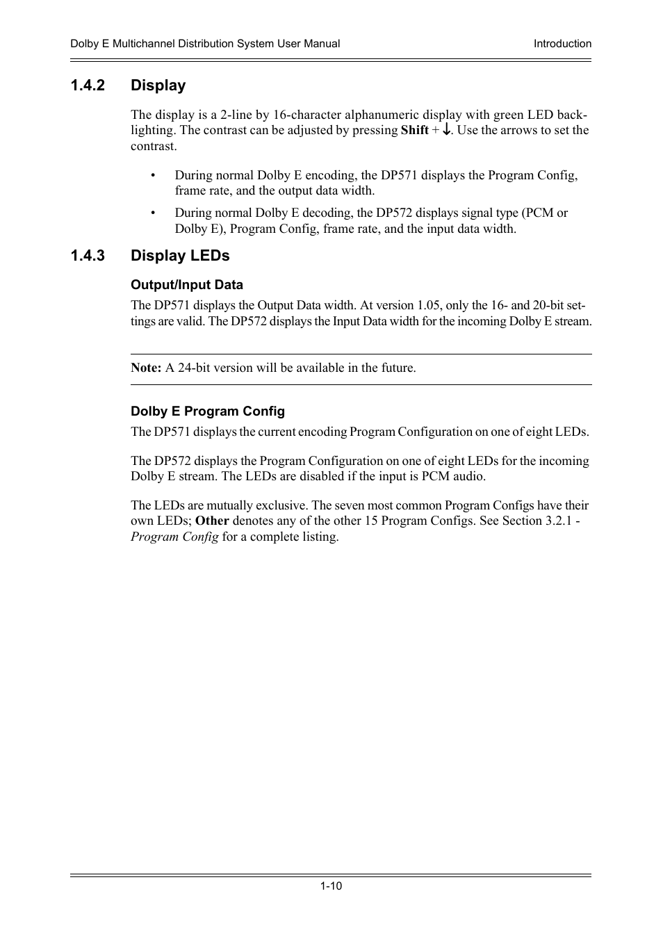 2 display, 3 display leds | Dolby Laboratories DP572 User Manual | Page 22 / 62