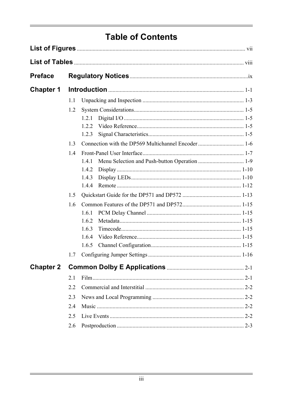 Dolby Laboratories DP572 User Manual | Page 3 / 62