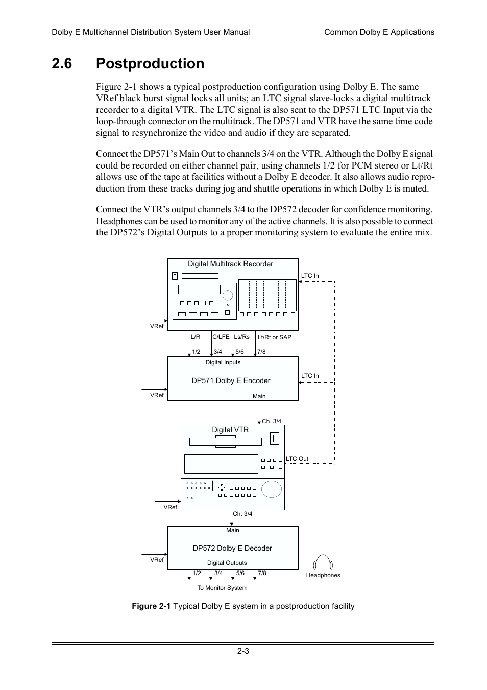 6 postproduction, 6 postproduction -3 | Dolby Laboratories DP572 User Manual | Page 31 / 62