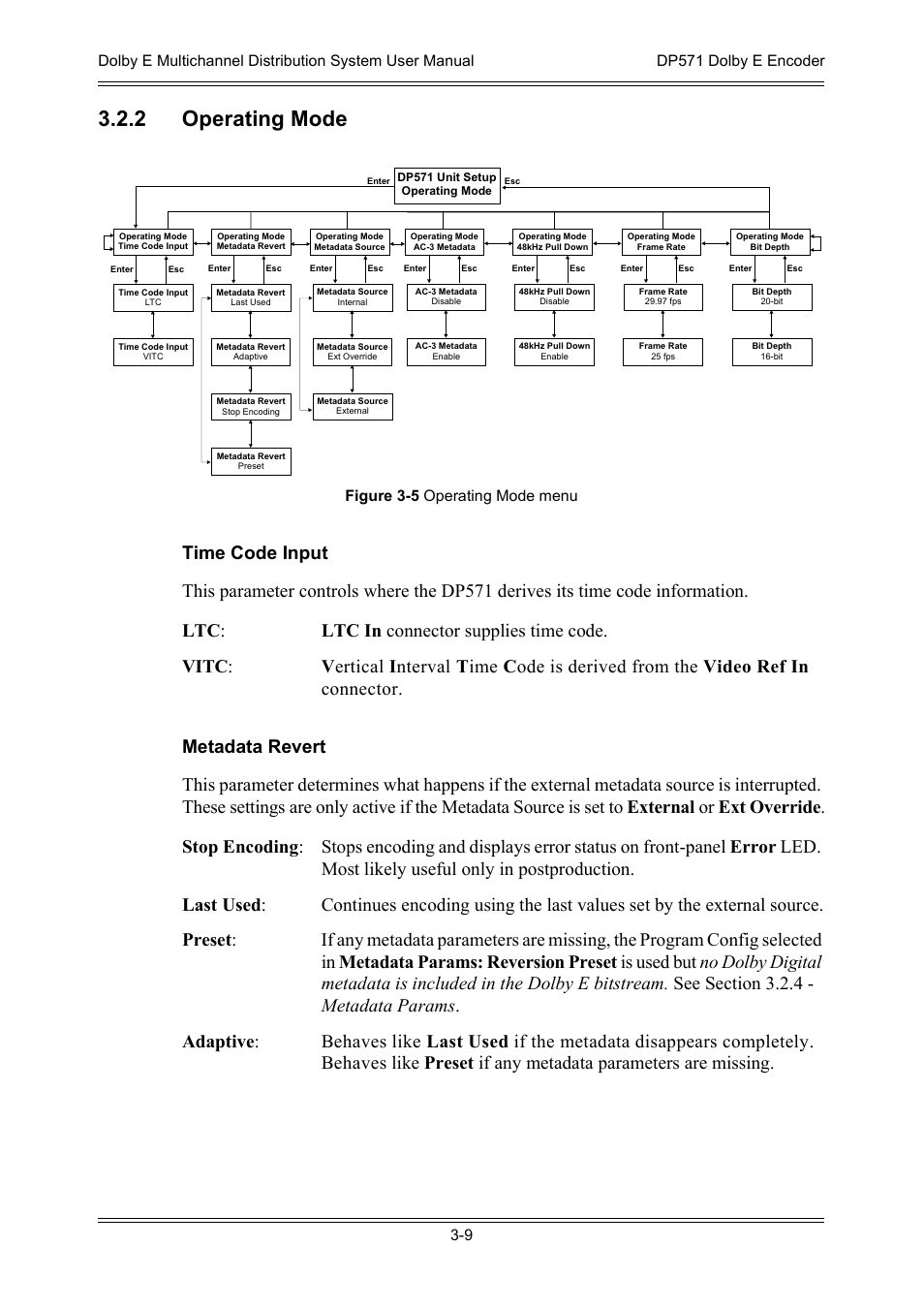 2 operating mode | Dolby Laboratories DP572 User Manual | Page 41 / 62