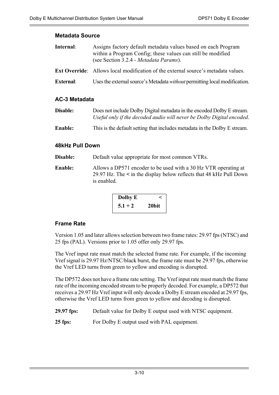 Dolby Laboratories DP572 User Manual | Page 42 / 62