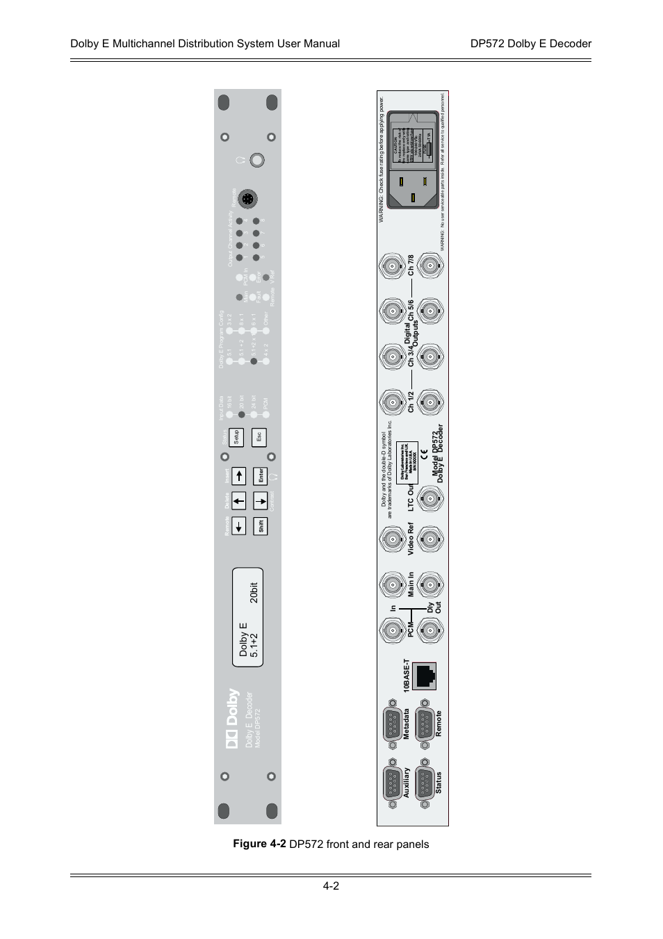 1+2 20bit dolby e, Dolby e decoder | Dolby Laboratories DP572 User Manual | Page 50 / 62