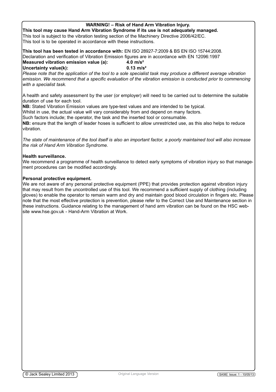 Sealey SA56 User Manual | Page 4 / 4