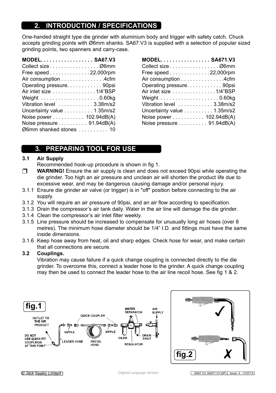 Fig.1 fig.2 | Sealey SA67 User Manual | Page 3 / 4