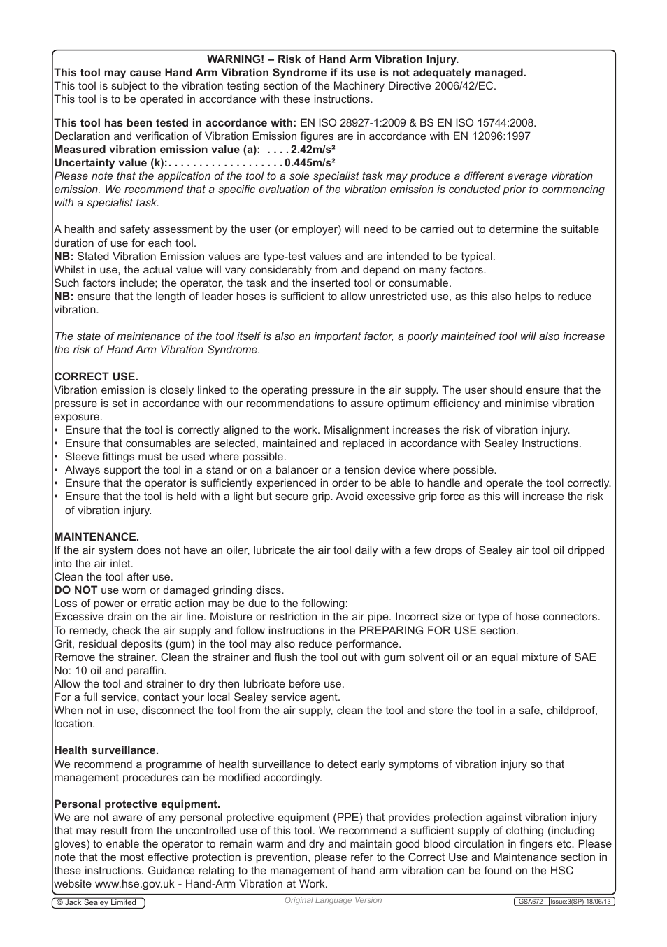 Sealey GSA672 User Manual | Page 4 / 4