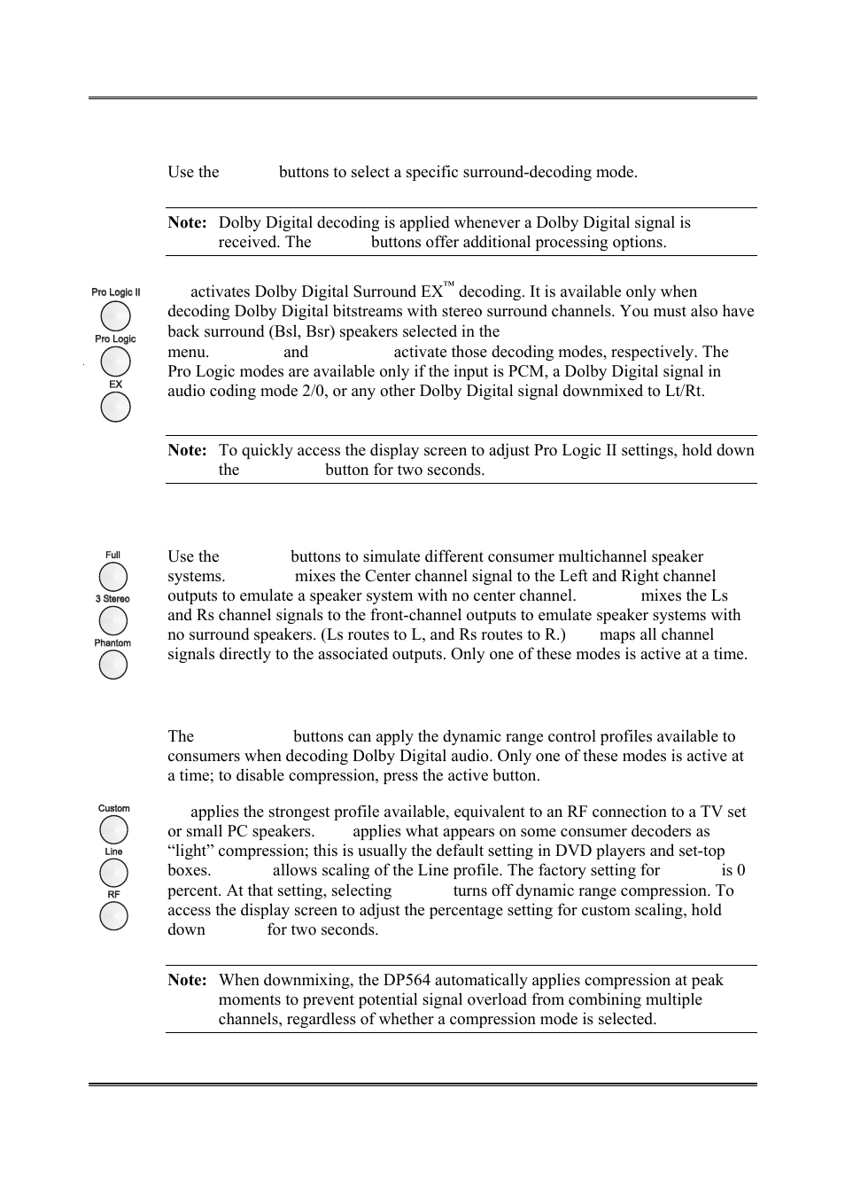 Dolby Laboratories DP564 User Manual | Page 22 / 101