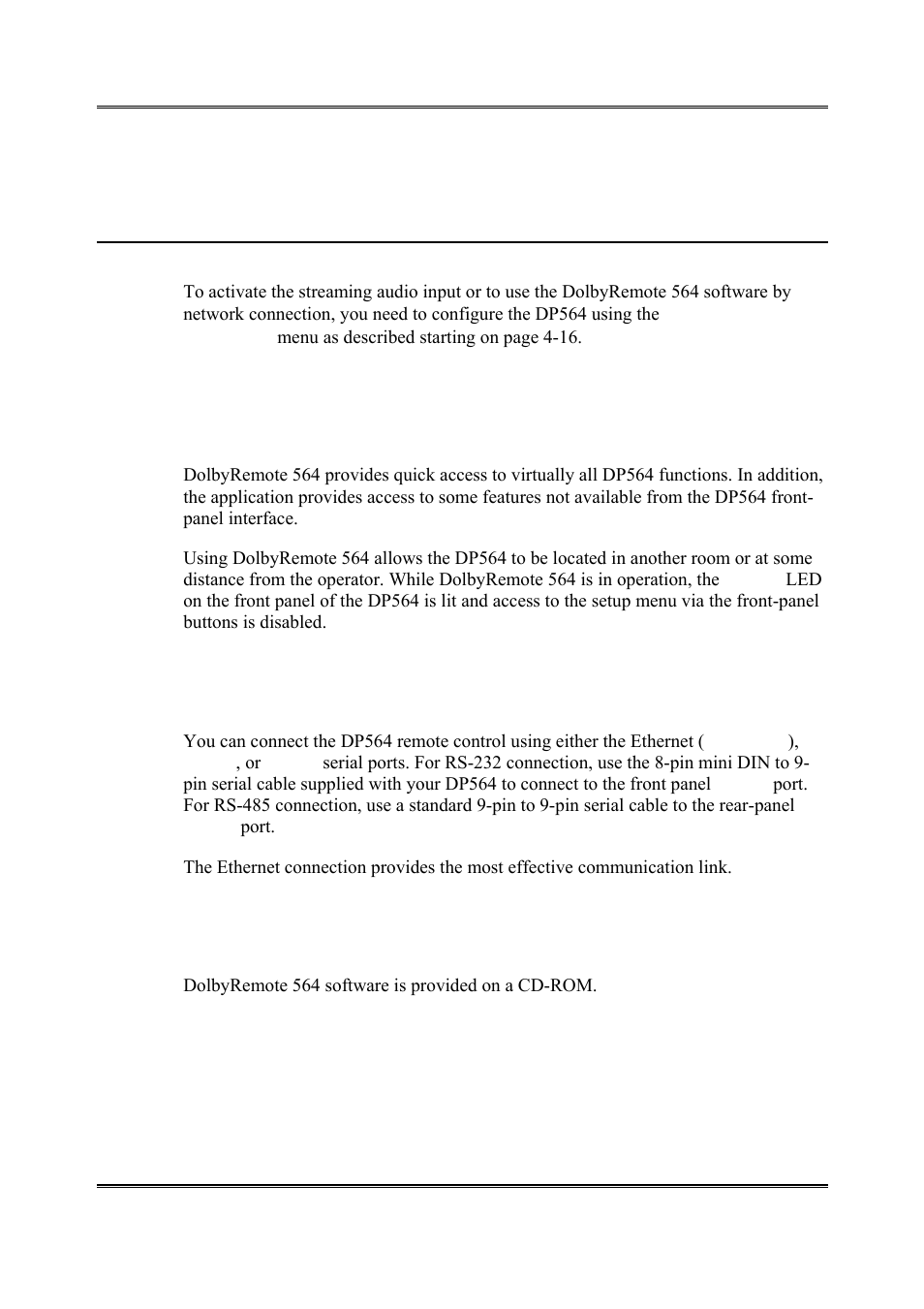 Chapter 8 streaming server and remote software, Dolbyremote 564, Hardware connection | Installing dolbyremote 564, 1 dolbyremote 564, 2 hardware connection, 3 installing dolbyremote 564 | Dolby Laboratories DP564 User Manual | Page 67 / 101