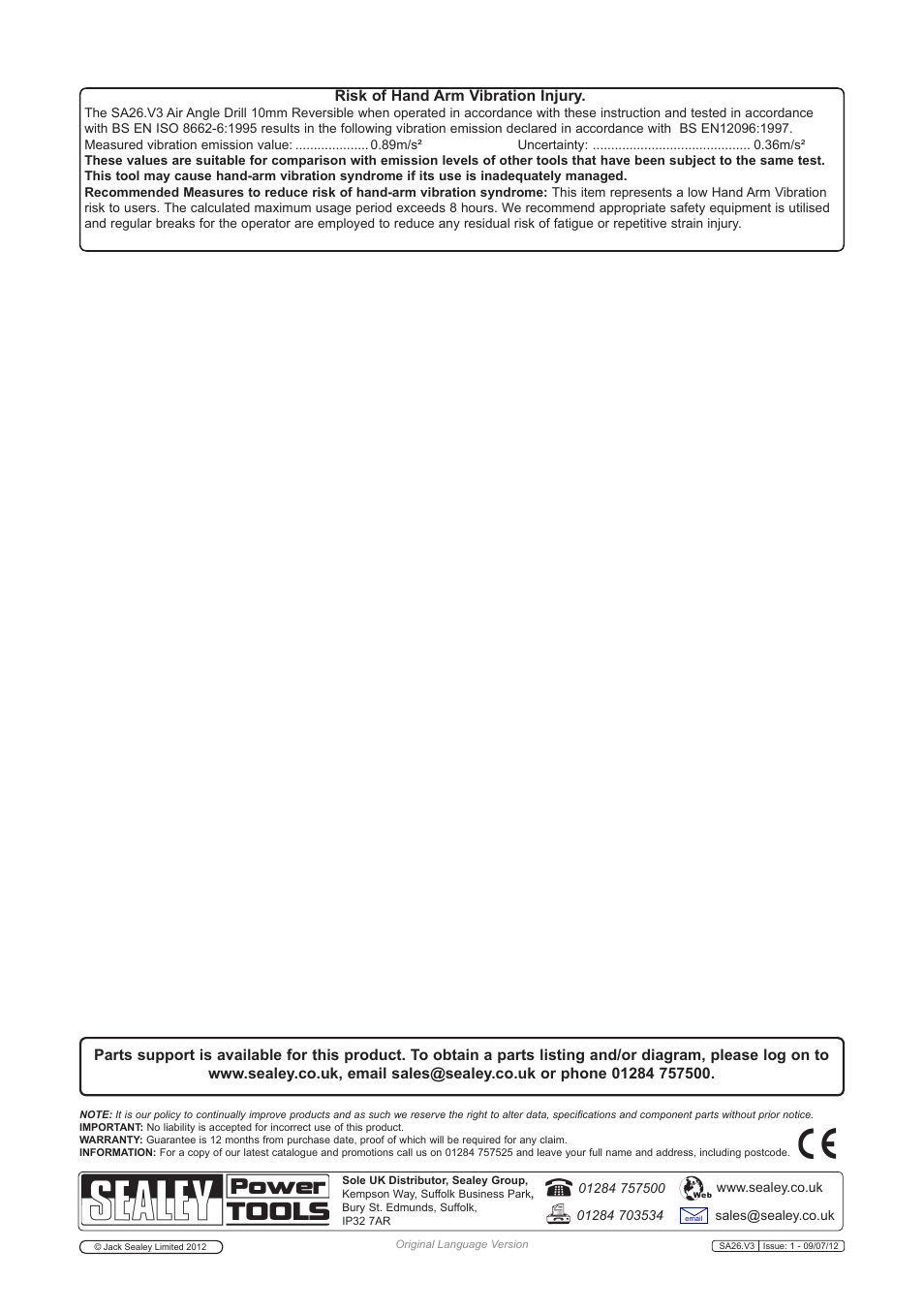 Sealey SA26 User Manual | Page 4 / 5