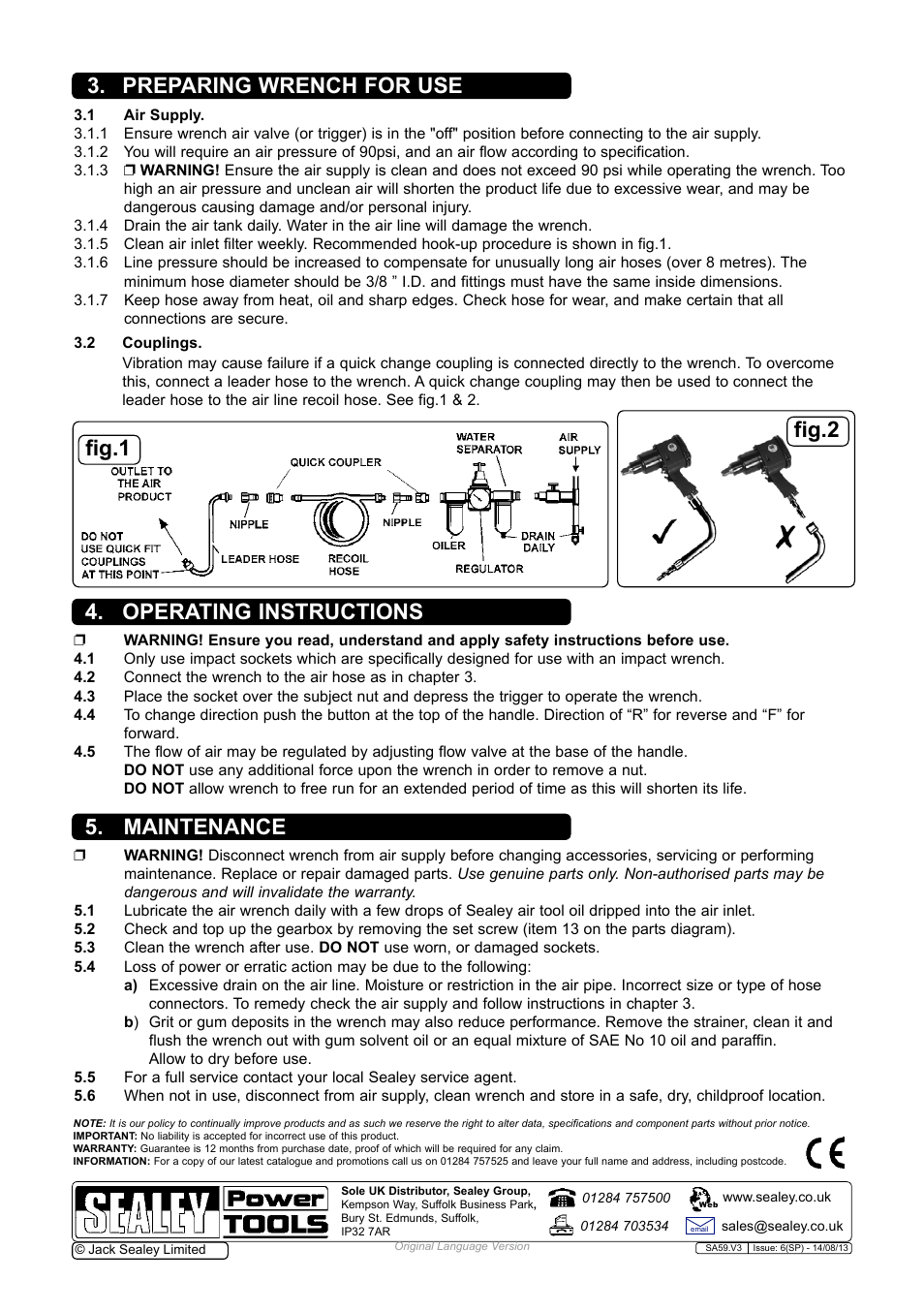 Fig.1 fig.2 | Sealey SA59 User Manual | Page 2 / 5