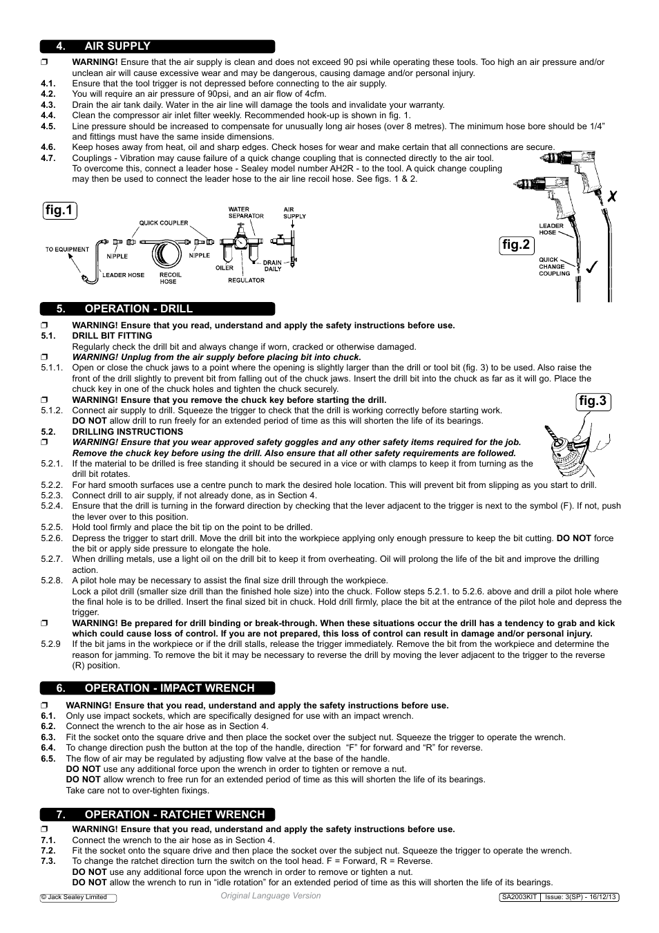 Fig.1 fig.2, Fig.3, Operation - impact wrench | Sealey SA2003KIT User Manual | Page 2 / 4