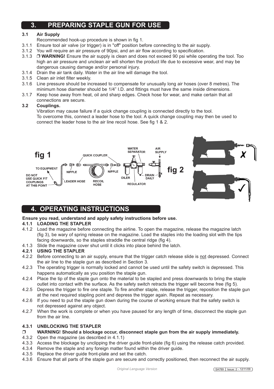 Fig 1, Fig 2 | Sealey SA789 User Manual | Page 2 / 3