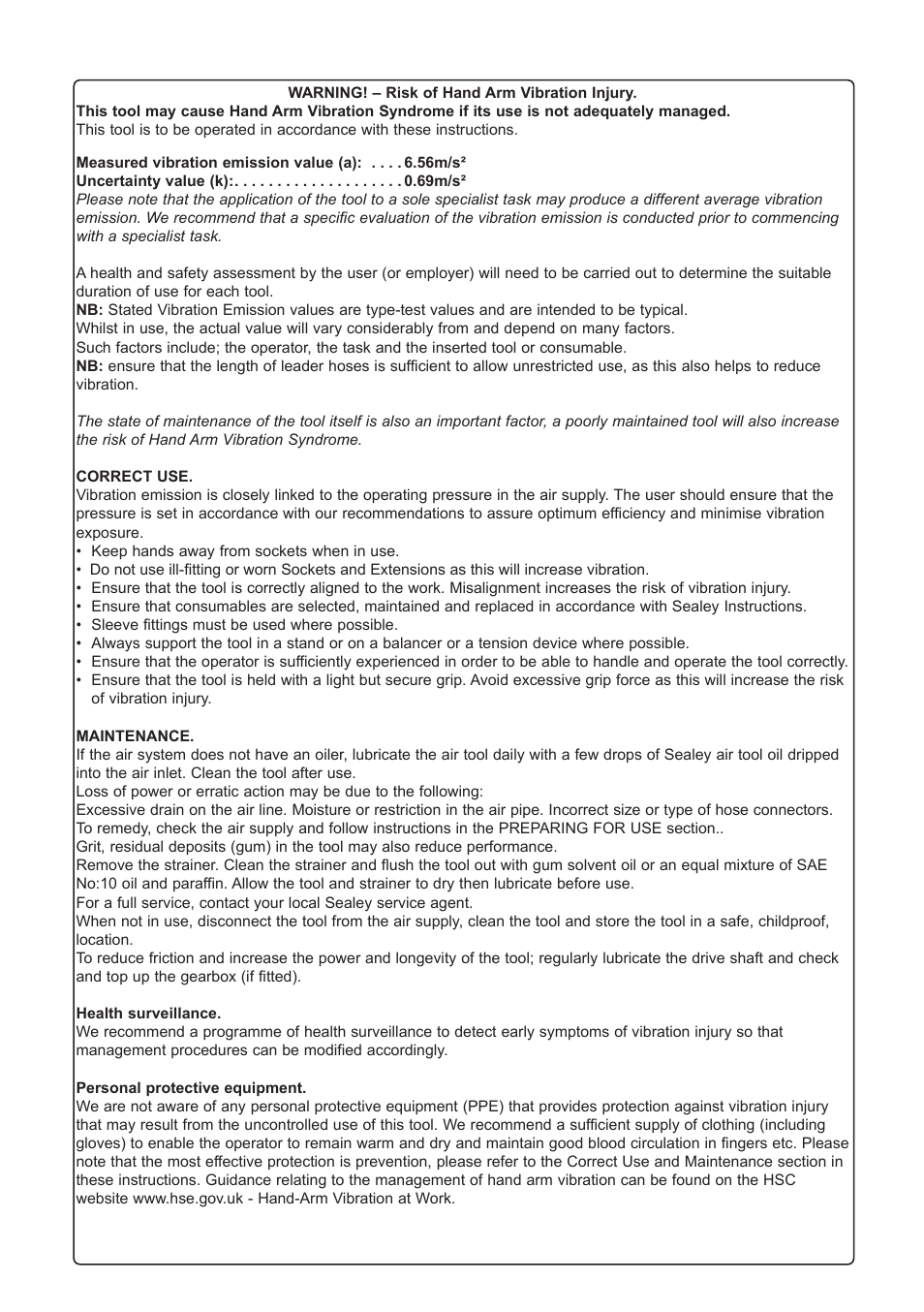 Sealey SA21/S User Manual | Page 4 / 4