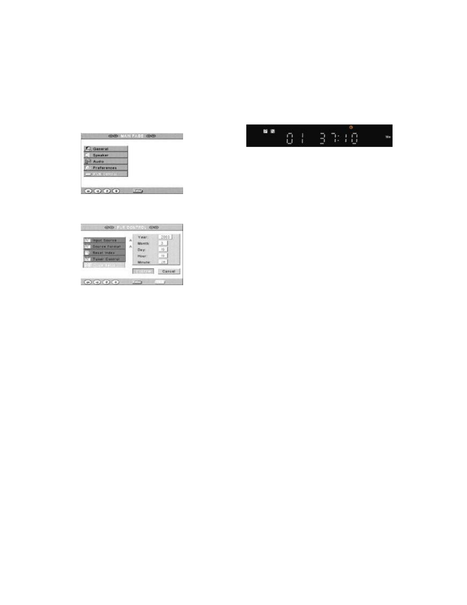 Time and display setting | Dolby Laboratories Personal Video Recorder User Manual | Page 34 / 46