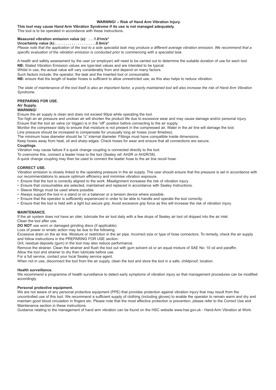 Sealey SA312 User Manual | Page 3 / 3