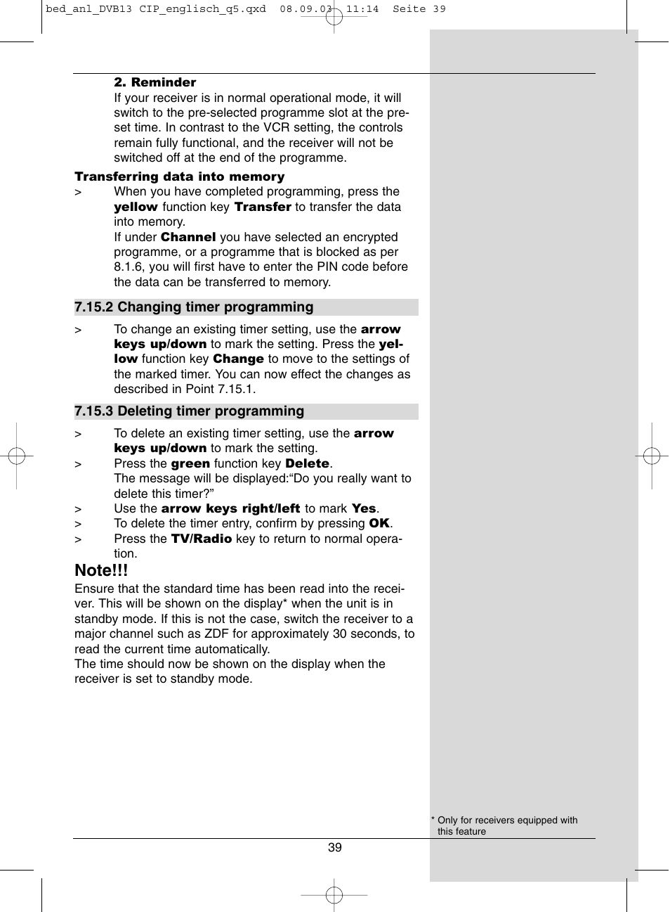 Dolby Laboratories Digital-Satellite-Receiver User Manual | Page 39 / 66