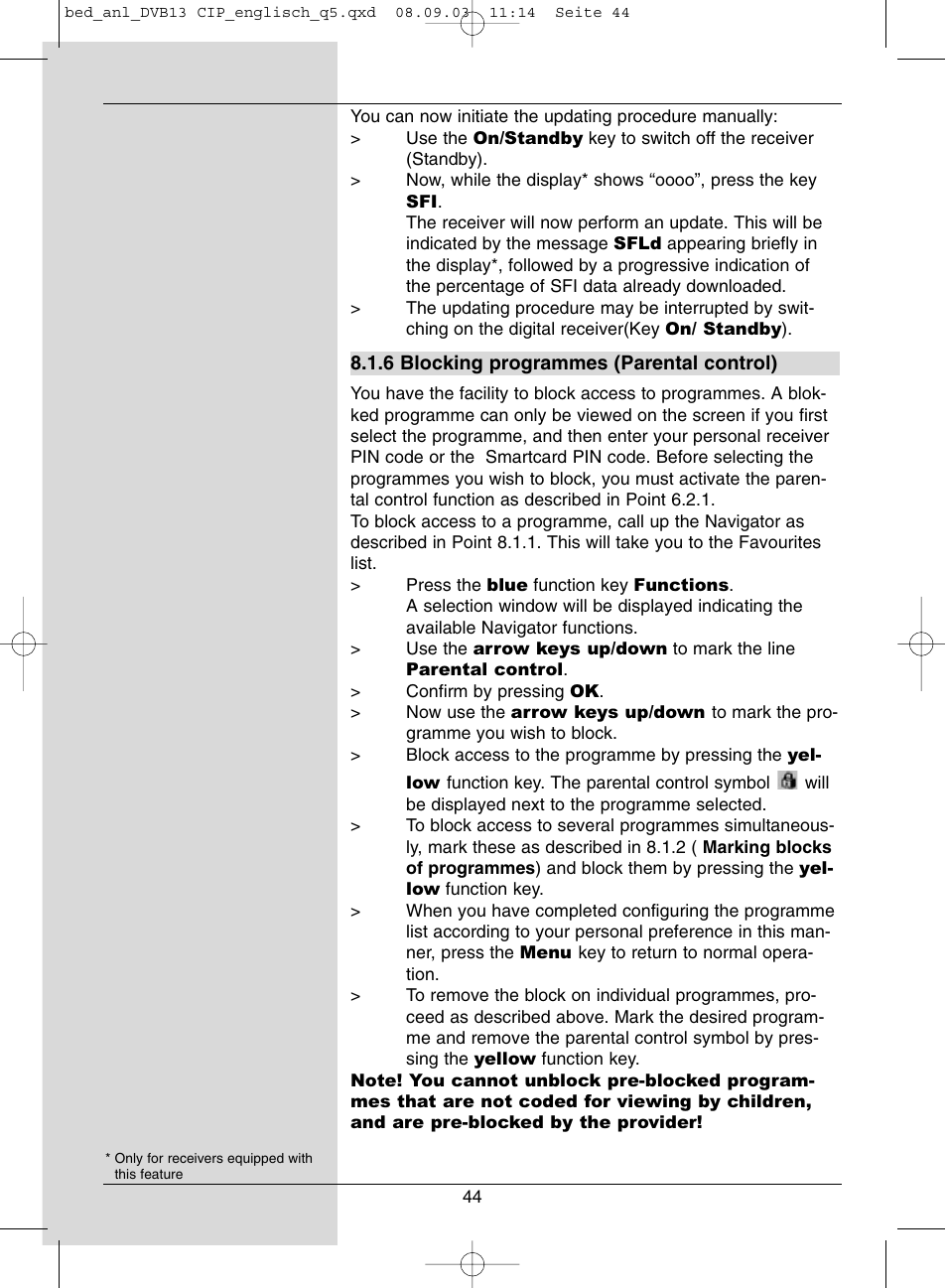 Dolby Laboratories Digital-Satellite-Receiver User Manual | Page 44 / 66