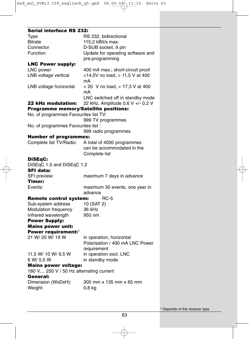 Dolby Laboratories Digital-Satellite-Receiver User Manual | Page 63 / 66