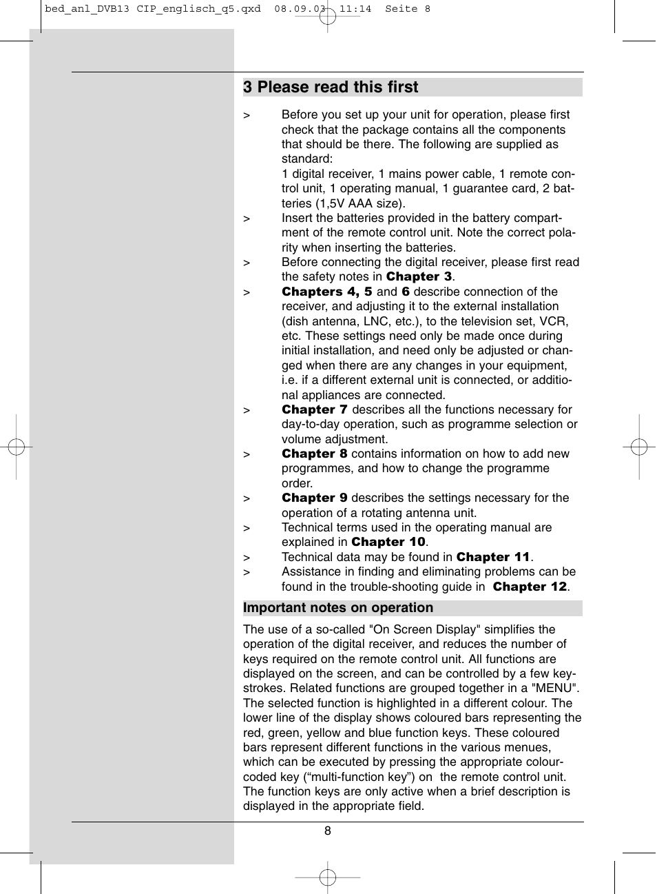 3 please read this first | Dolby Laboratories Digital-Satellite-Receiver User Manual | Page 8 / 66