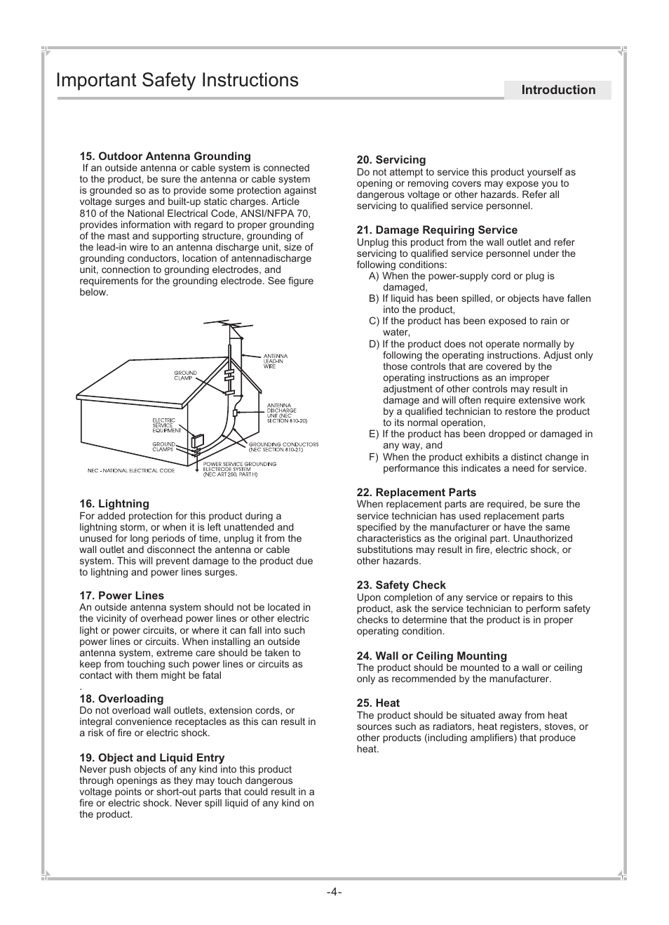 Important safety instructions | Dolby Laboratories DVP650 User Manual | Page 5 / 35