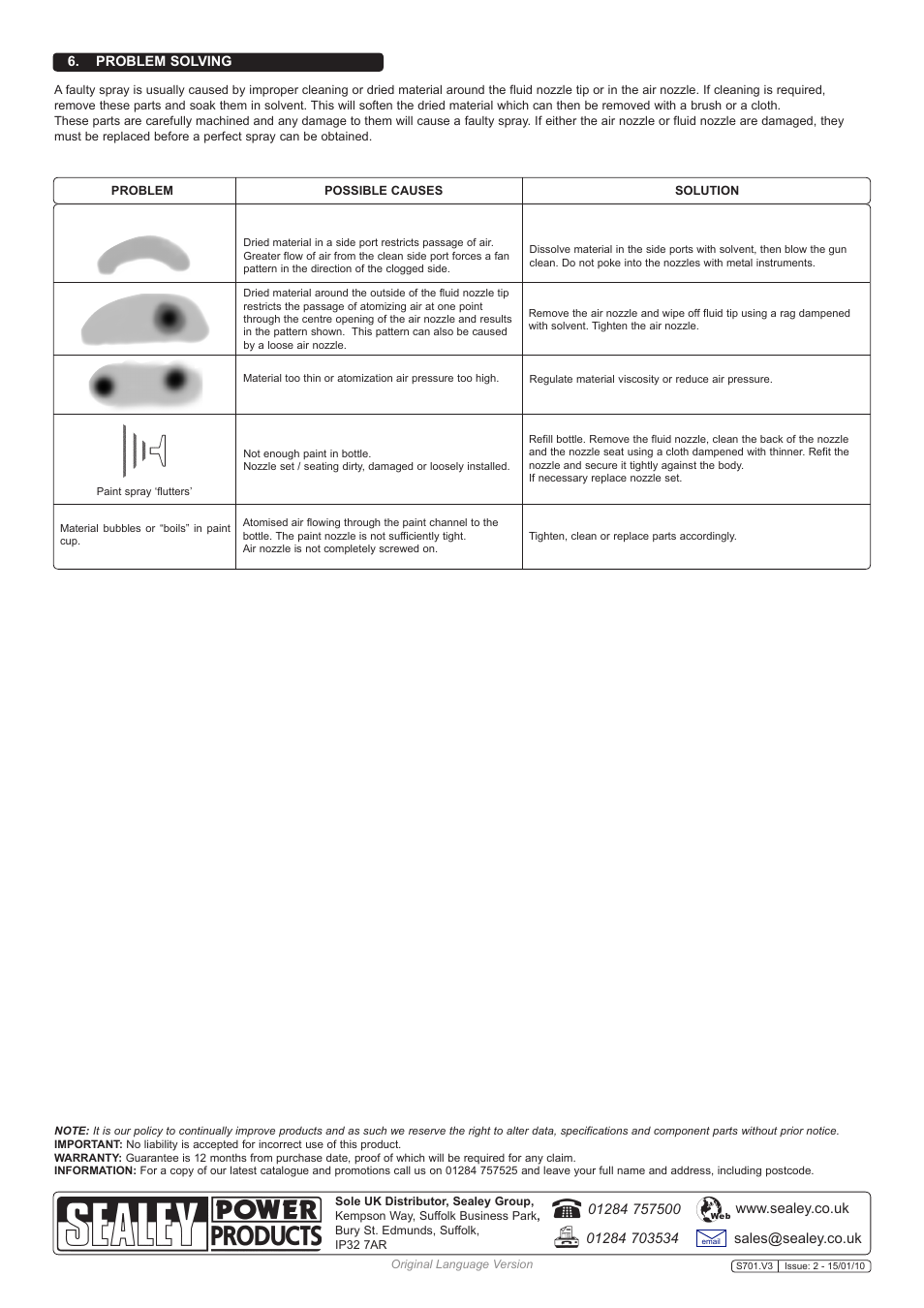 Sealey S701 User Manual | Page 3 / 3