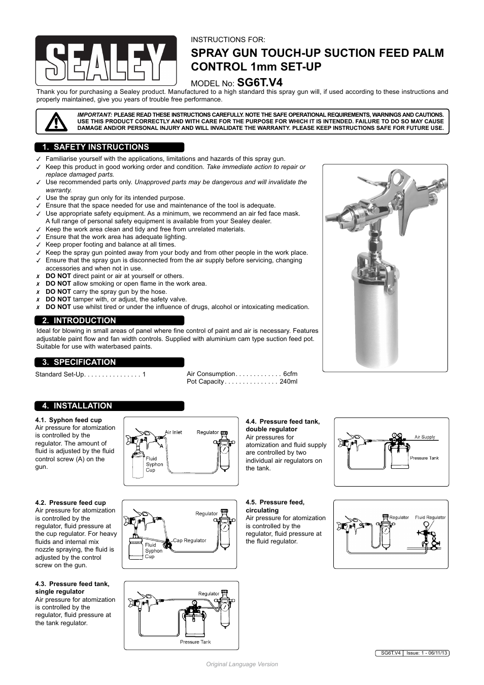 Sealey SG6T User Manual | 3 pages